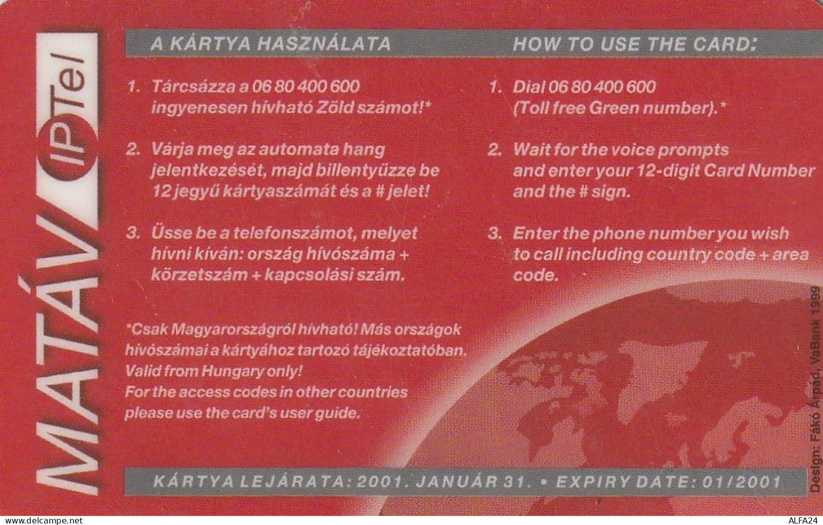 PREPAID PHONE CARD UNGHERIA  (CV3139 - Hungary