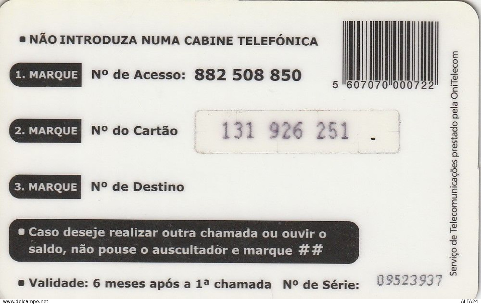 PREPAID PHONE CARD PORTOGALLO  (CV3127 - Portugal