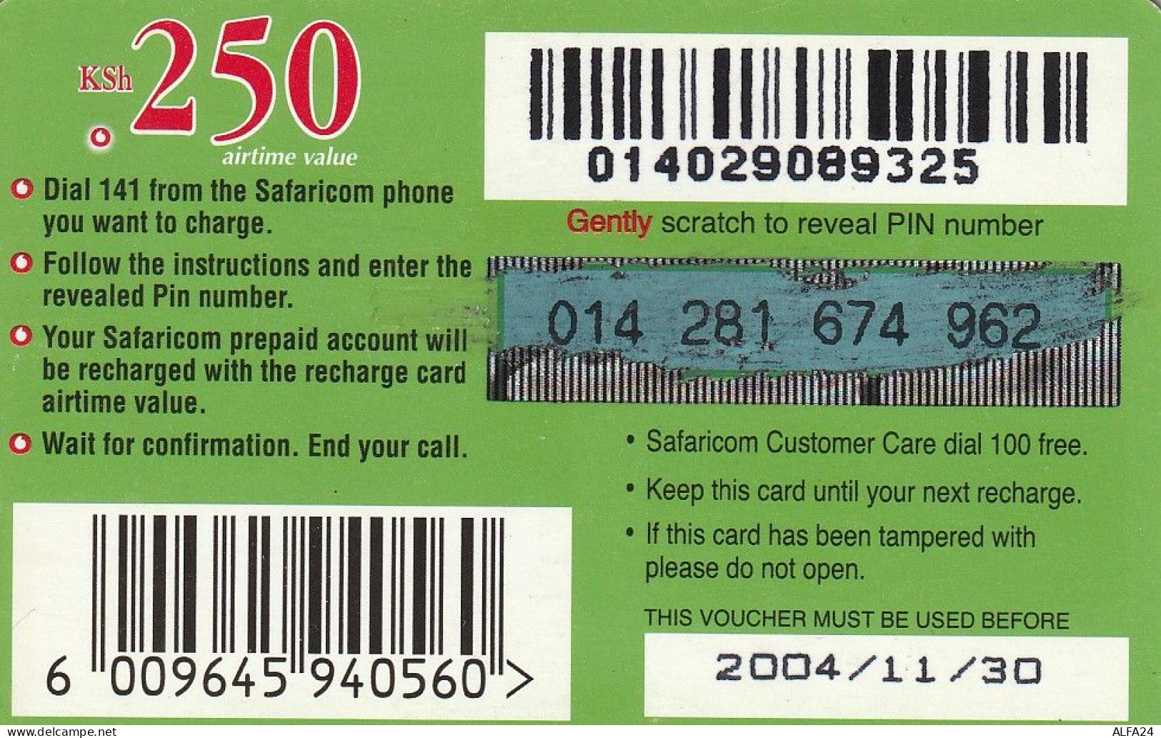 PREPAID PHONE CARD KENIA  (CV3103 - Kenya