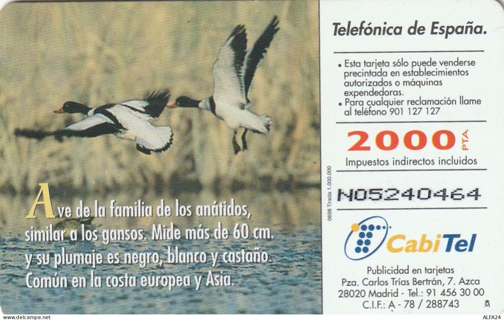 PHONE CARD SPAGNA FAUNA IBERICA  (CV6958 - Emisiones Básicas