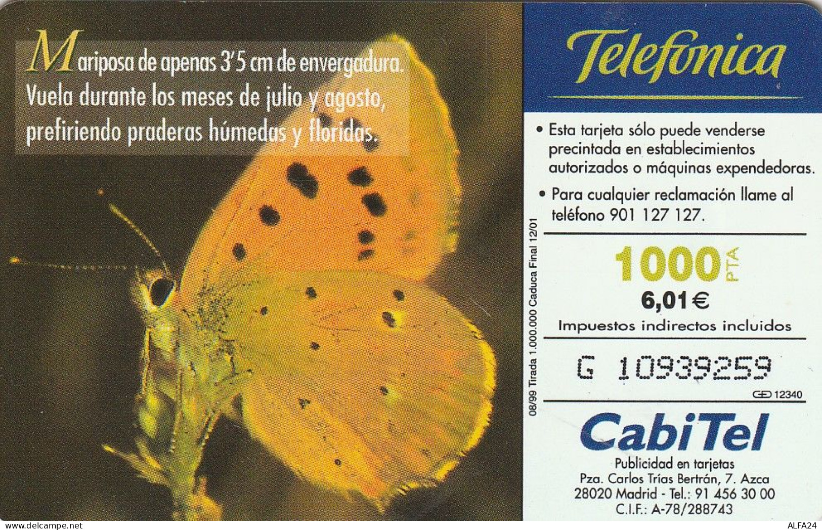 PHONE CARD SPAGNA FAUNA IBERICA  (CV6957 - Emisiones Básicas