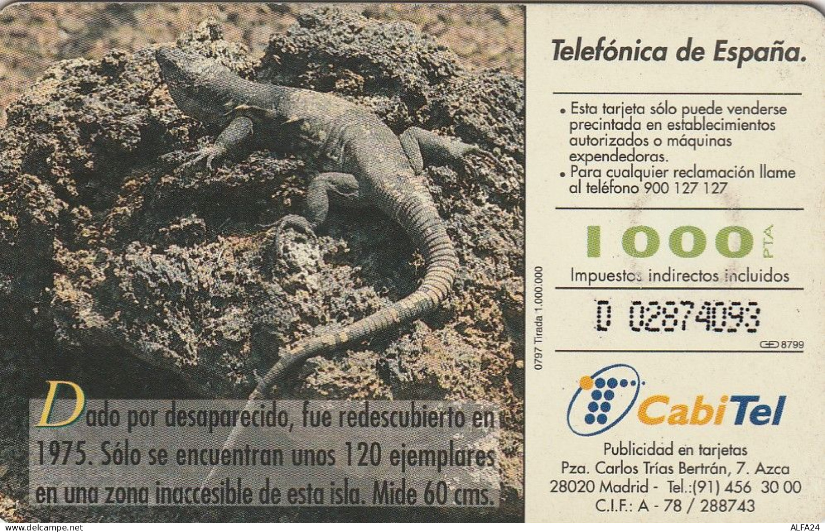 PHONE CARD SPAGNA FAUNA IBERICA  (CV6955 - Emisiones Básicas