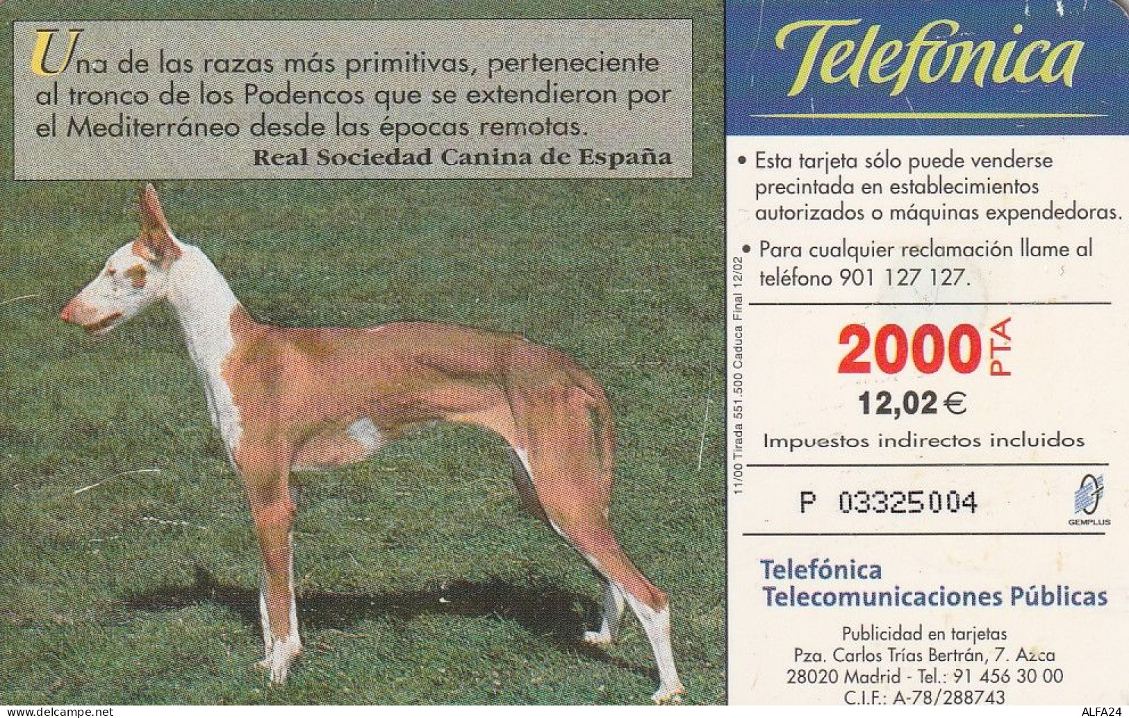 PHONE CARD SPAGNA FAUNA IBERICA  (CV6927 - Basisuitgaven