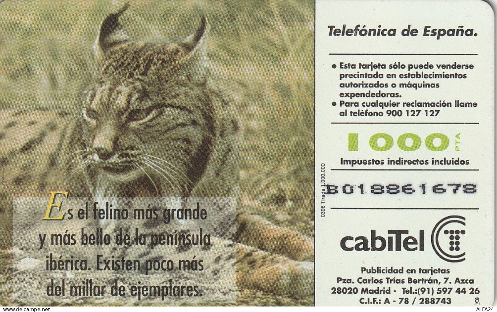 PHONE CARD SPAGNA FAUNA IBERICA  (CV6921 - Emissioni Di Base