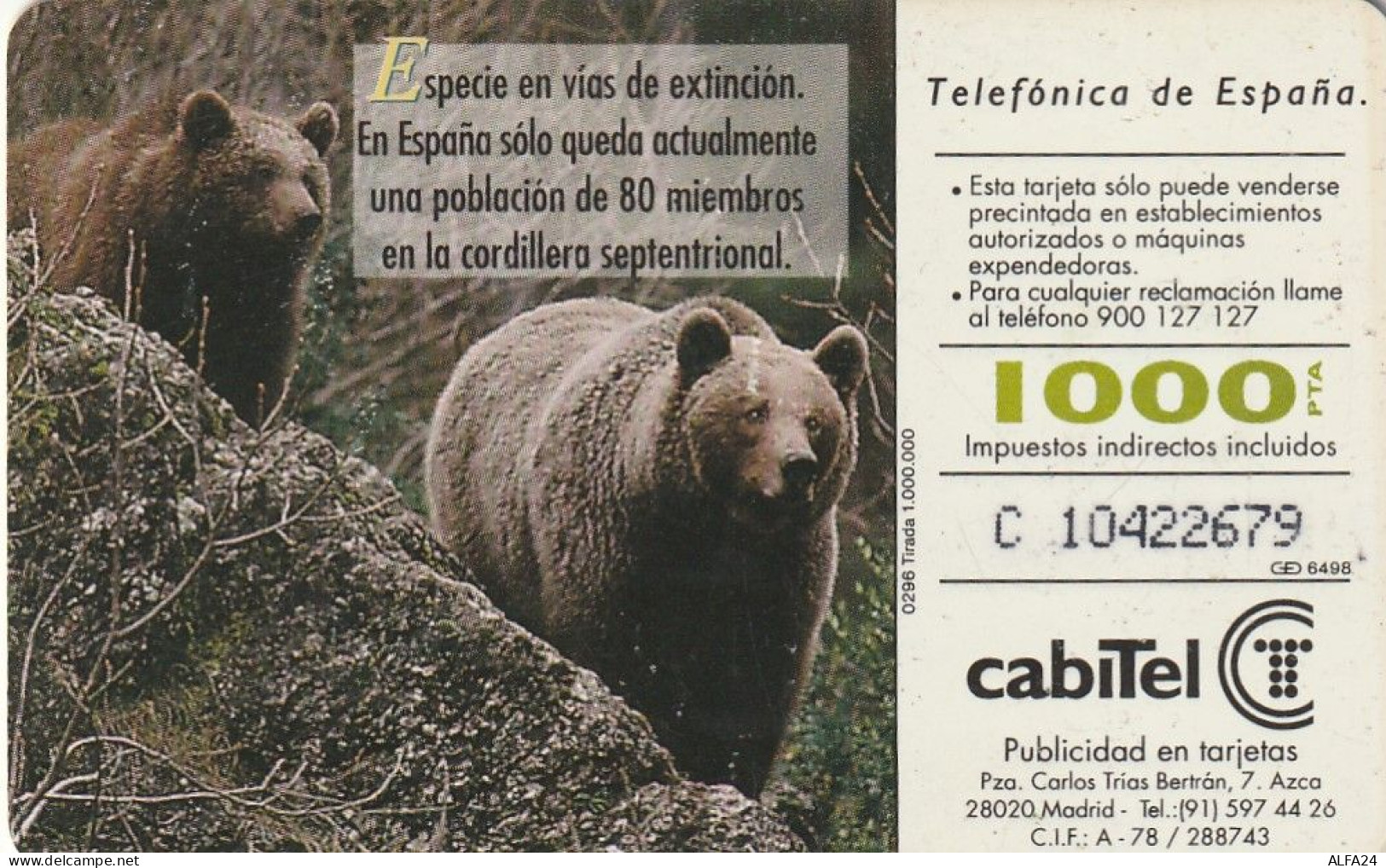 PHONE CARD SPAGNA FAUNA IBERICA  (CV6920 - Emissioni Di Base