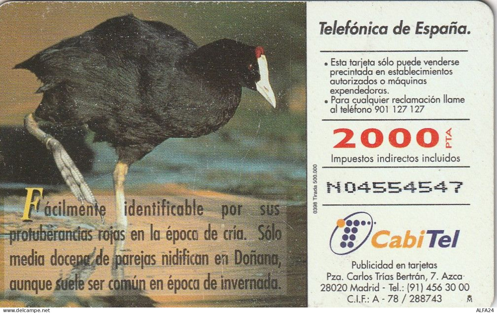 PHONE CARD SPAGNA FAUNA IBERICA  (CV6909 - Emissions Basiques