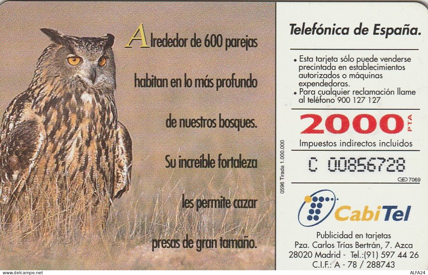 PHONE CARD SPAGNA FAUNA IBERICA  (CV6891 - Emissioni Di Base