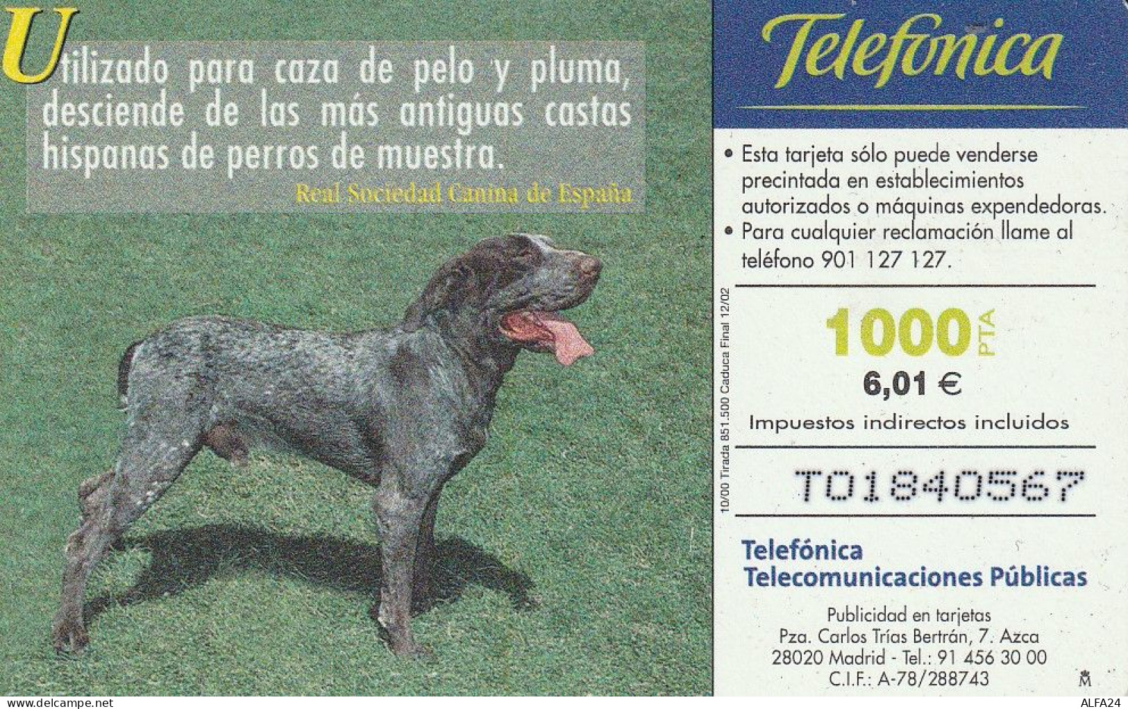 PHONE CARD SPAGNA FAUNA IBERICA  (CV6893 - Emisiones Básicas