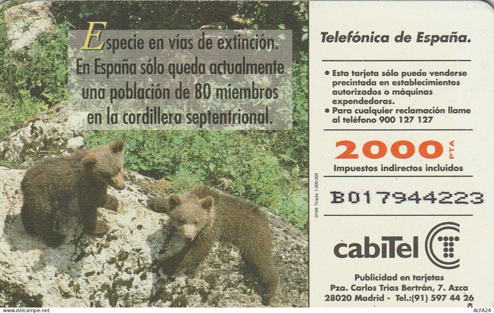 PHONE CARD SPAGNA FAUNA IBERICA  (CV6889 - Emissioni Di Base