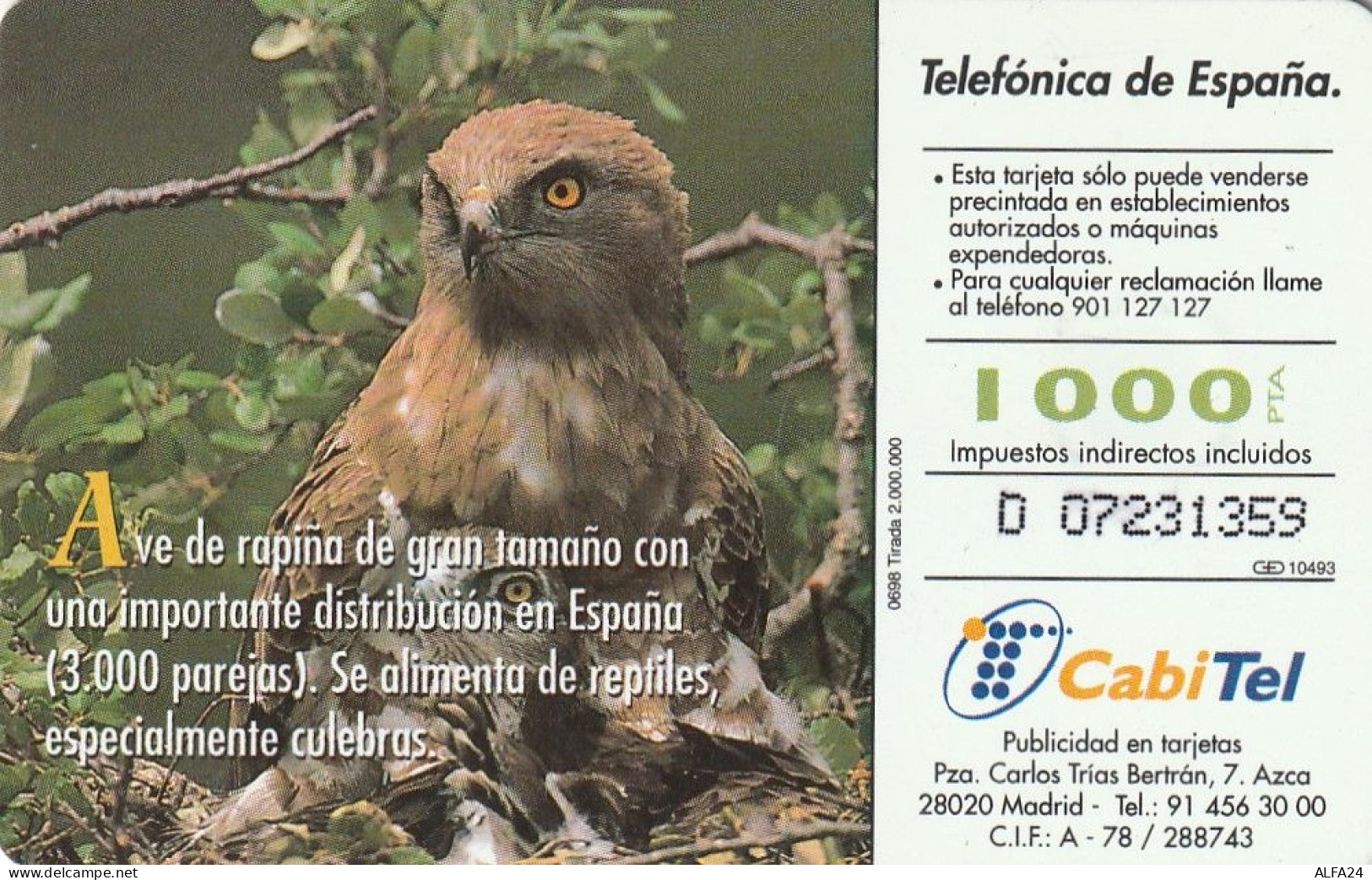 PHONE CARD SPAGNA FAUNA IBERICA  (CV6886 - Emissioni Di Base
