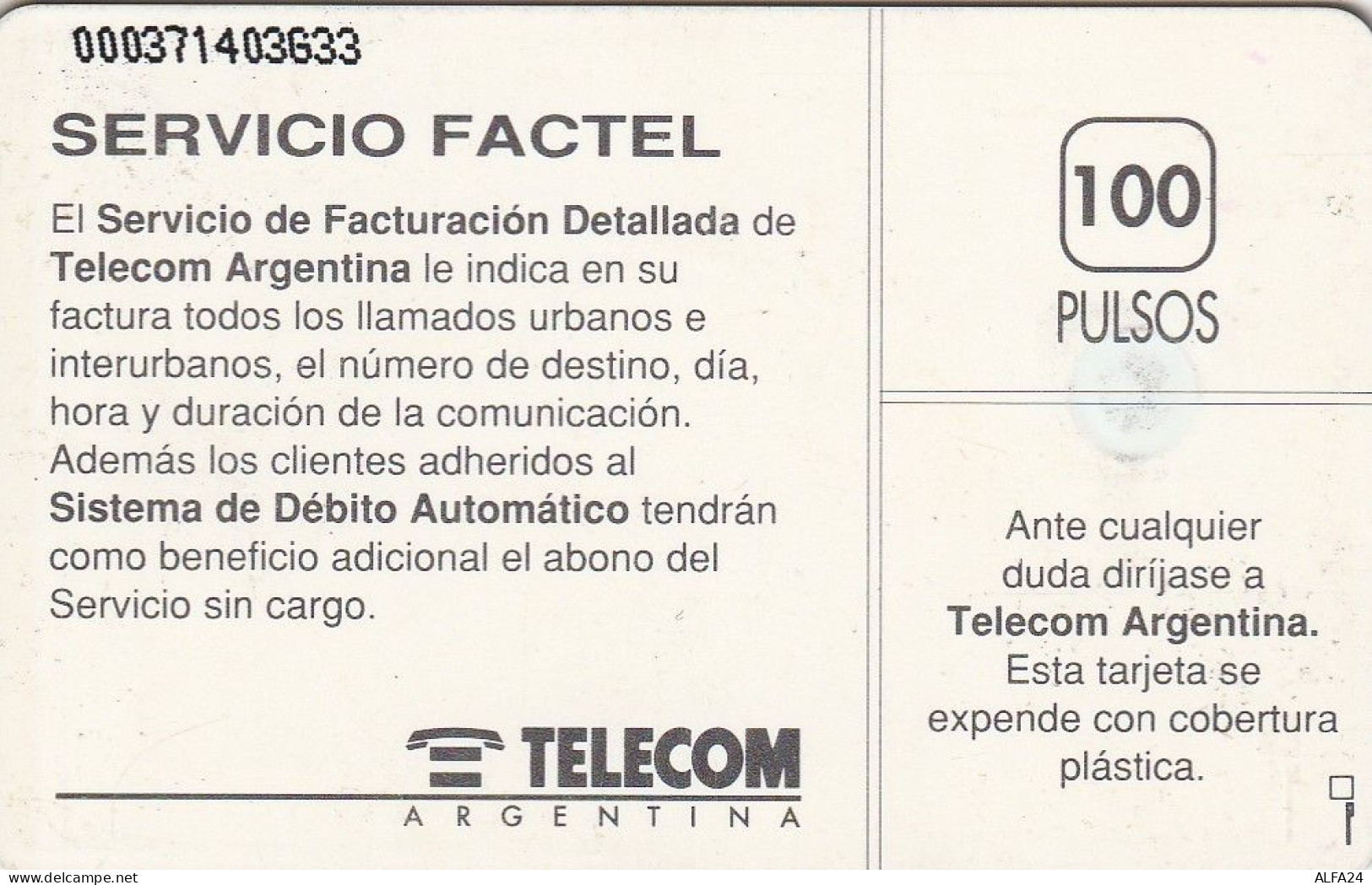 PHONE CARD ARGENTINA  (CV6859 - Argentine