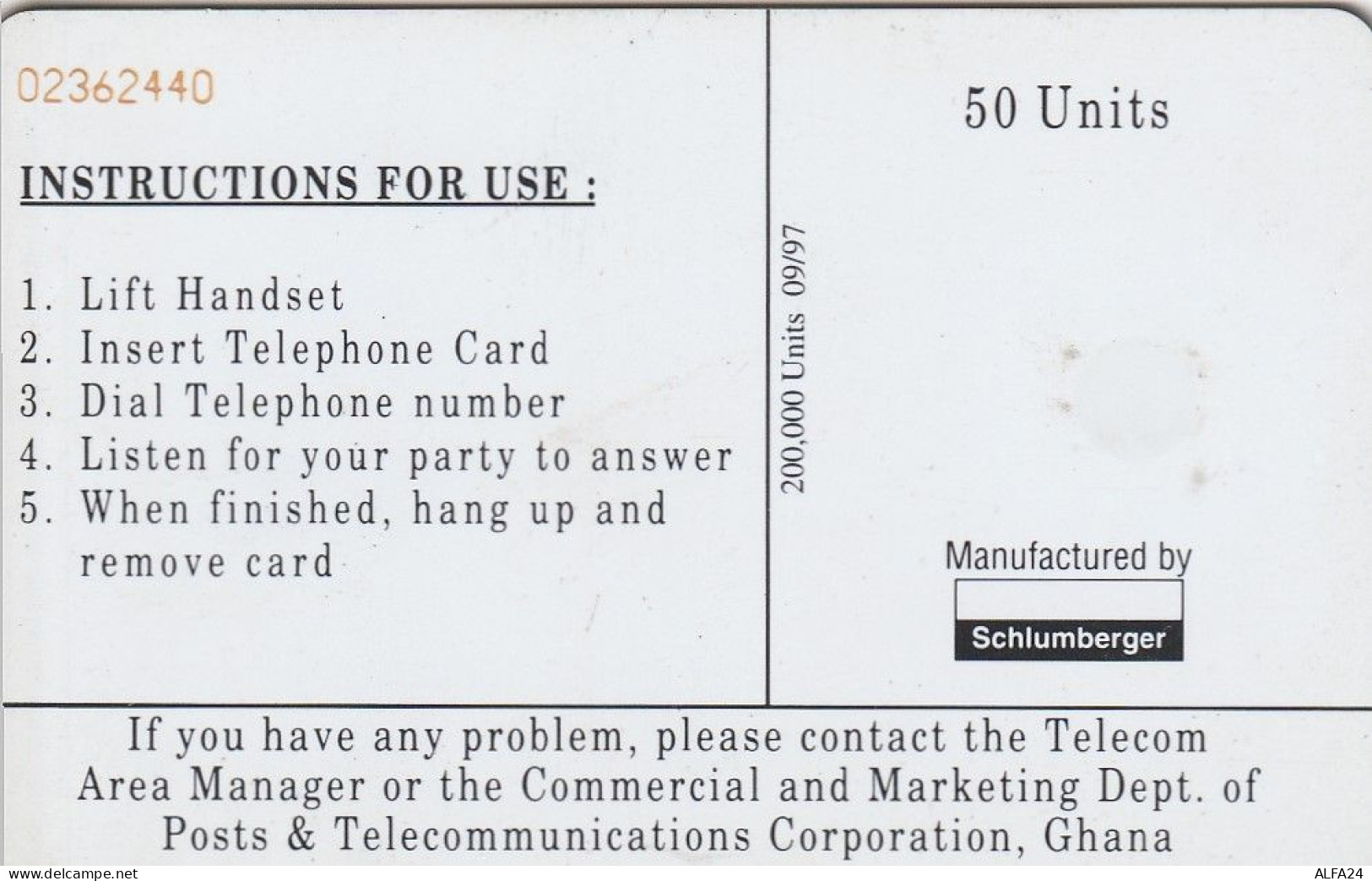 PHONE CARD GHANA  (CV6843 - Ghana