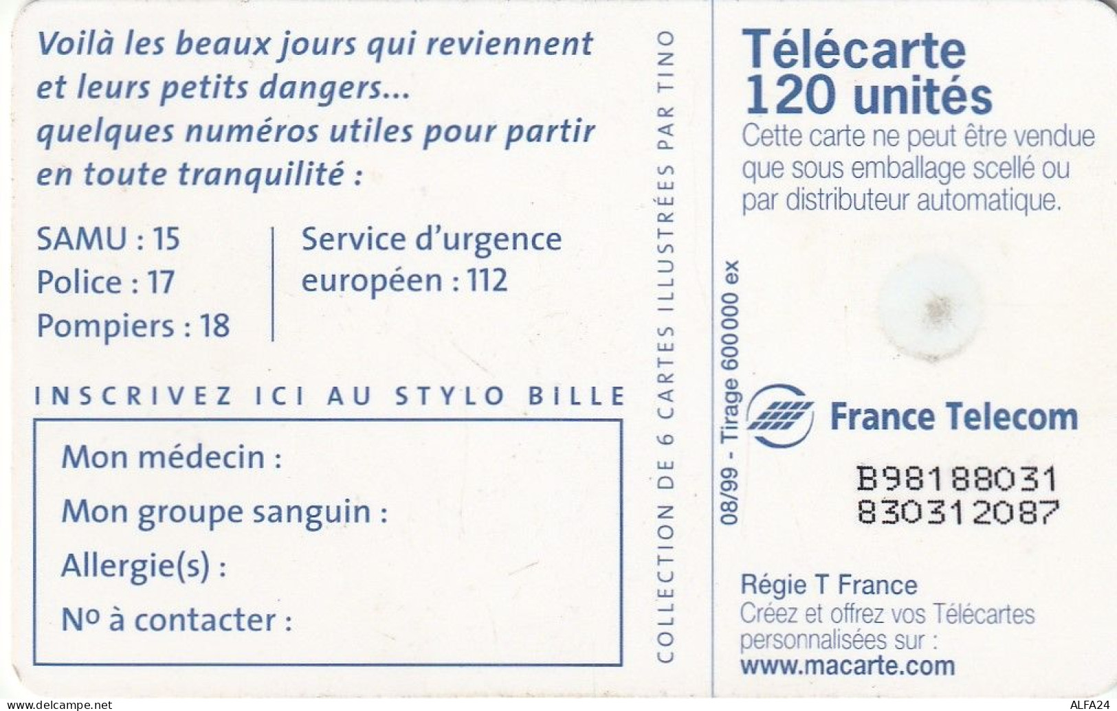 PHONE CARD FRANCIA 1999 (CV6738 - 1999