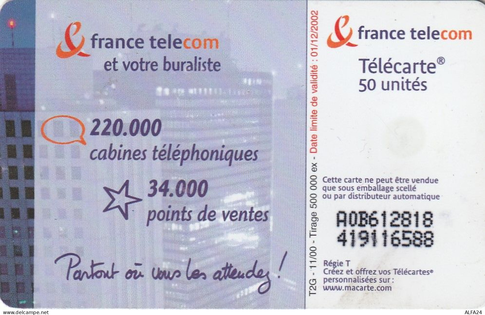 PHONE CARD FRANCIA 2000 (CV6736 - 2000