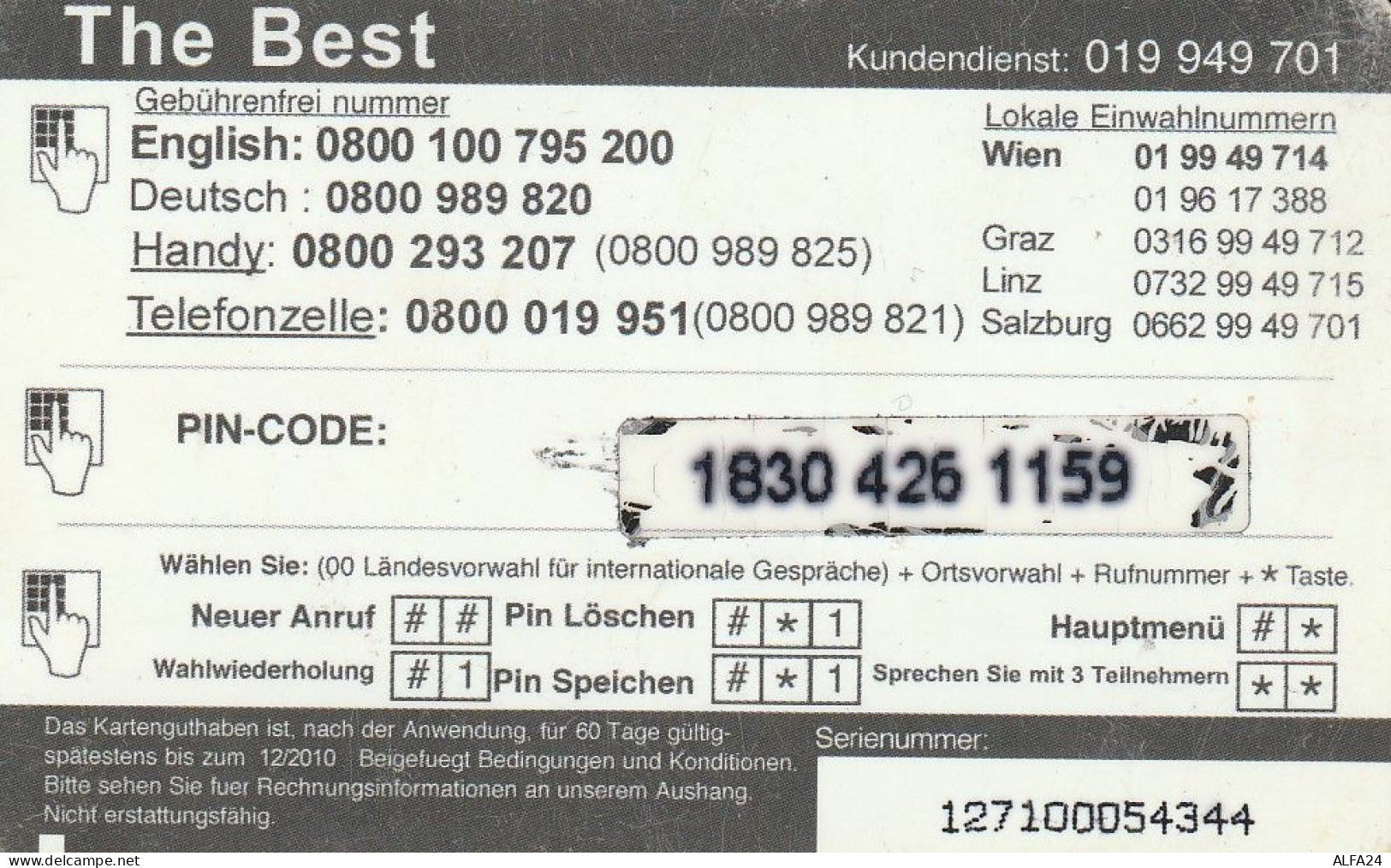 PREPAID PHONE CARD AUSTRIA  (CV3785 - Oostenrijk