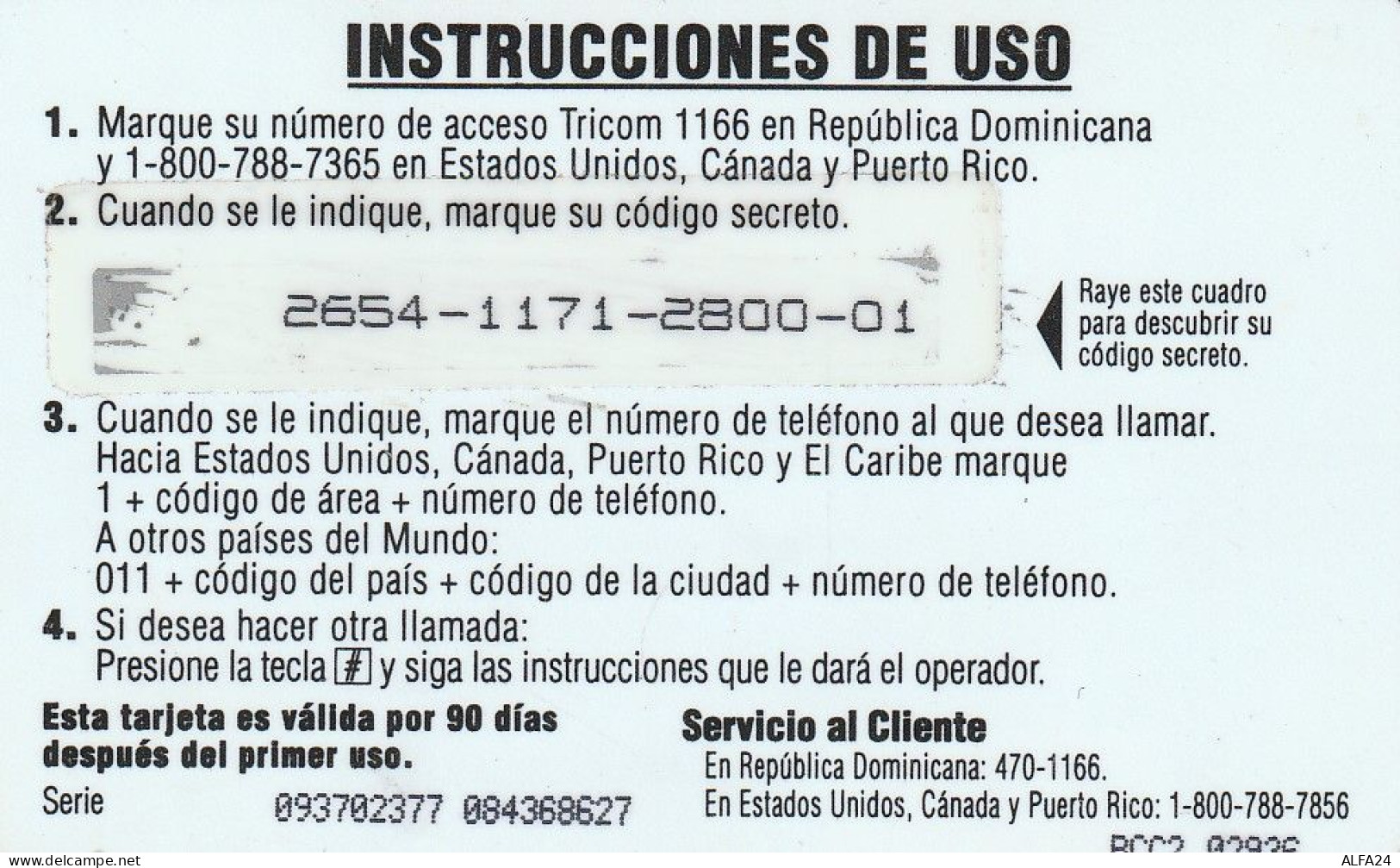 PREPAID PHONE CARD REPUBBLICA DOMINICANA  (CV3777 - Dominik. Republik