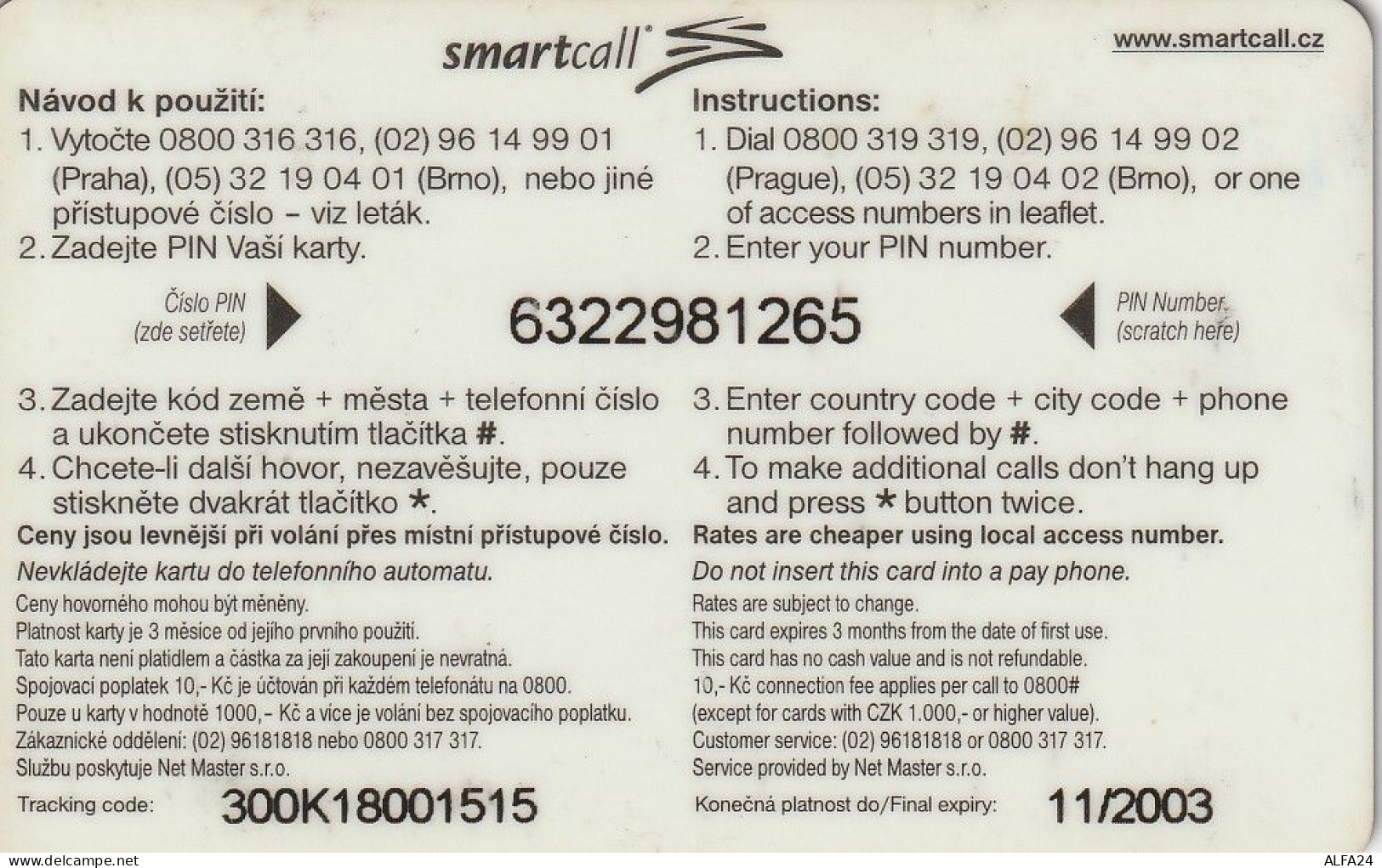 PREPAID PHONE CARD REPUBBLICA CECA  (CV3733 - Tschechische Rep.