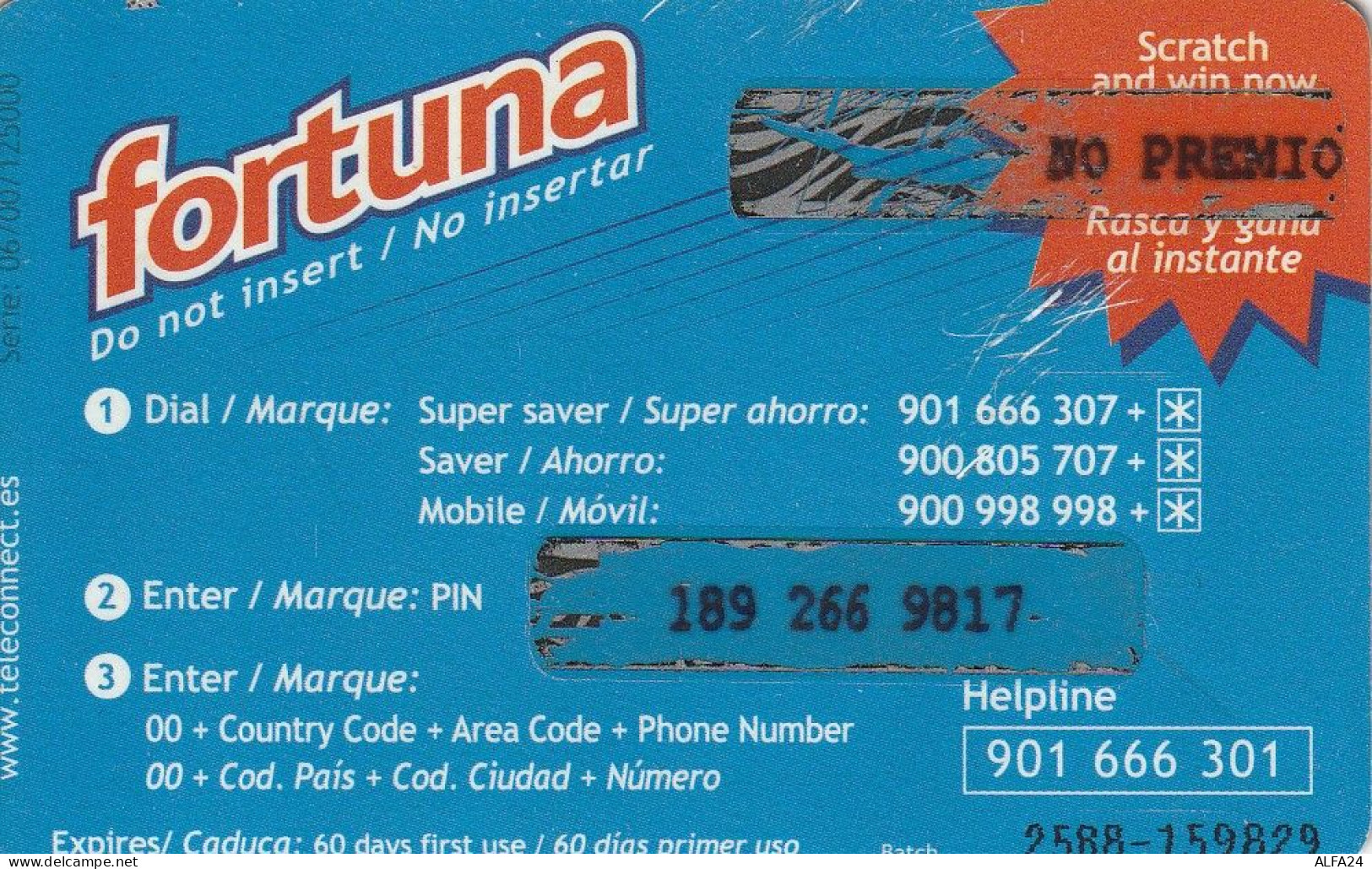 PREPAID PHONE CARD SPAGNA  (CV3693 - Otros & Sin Clasificación