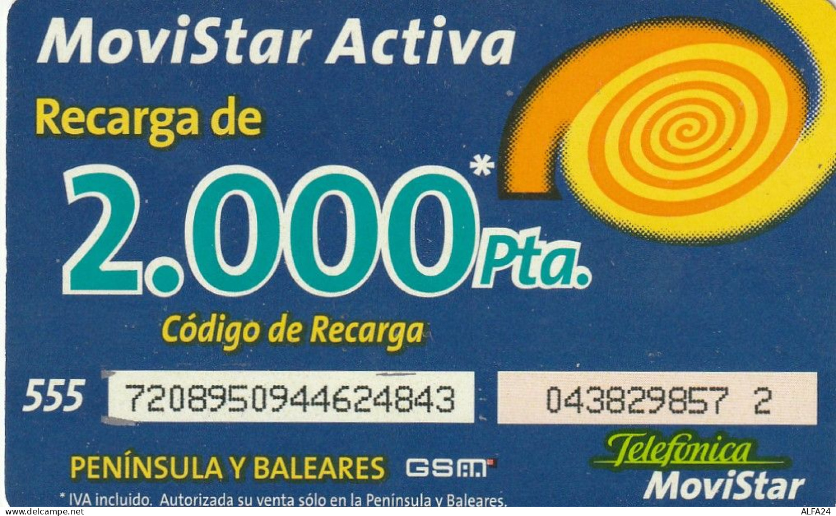 PREPAID PHONE CARD SPAGNA  (CV3678 - Otros & Sin Clasificación