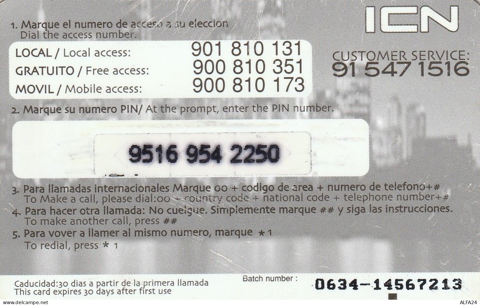PREPAID PHONE CARD SPAGNA  (CV3659 - Otros & Sin Clasificación