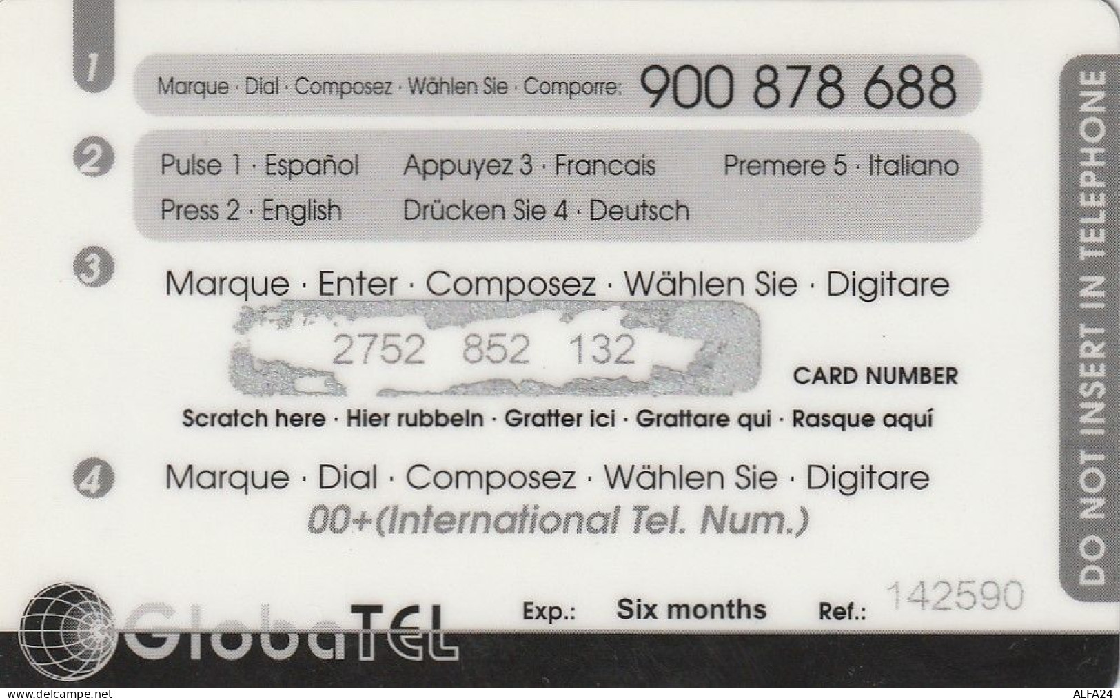 PREPAID PHONE CARD SPAGNA  (CV3654 - Autres & Non Classés