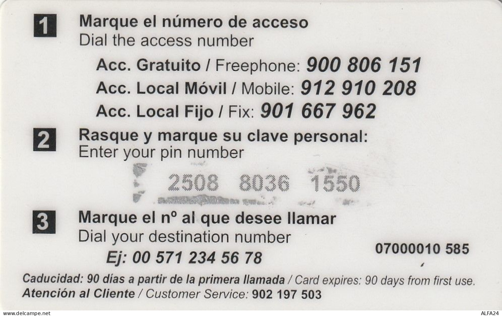 PREPAID PHONE CARD SPAGNA  (CV3632 - Otros & Sin Clasificación