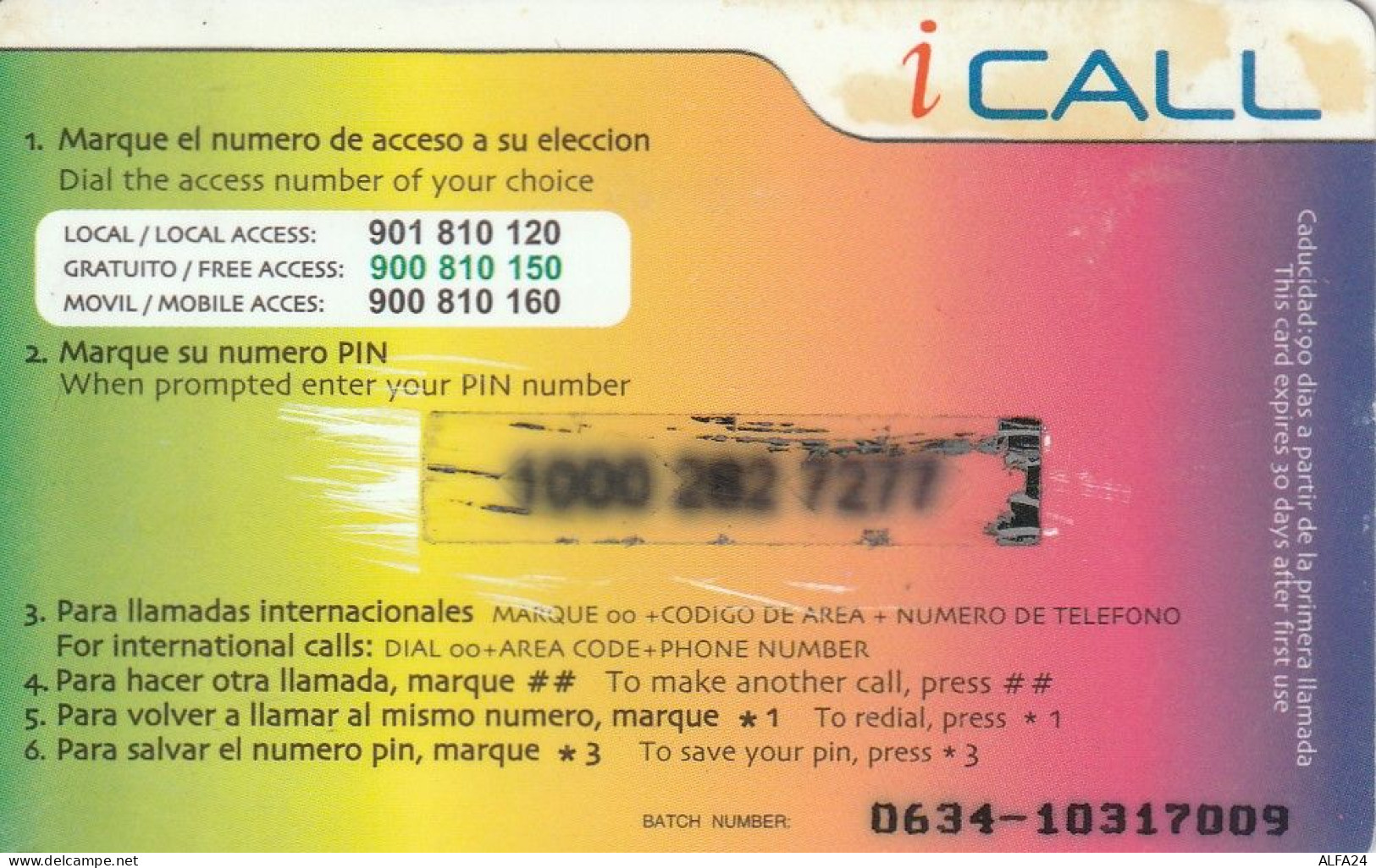 PREPAID PHONE CARD SPAGNA  (CV3611 - Autres & Non Classés