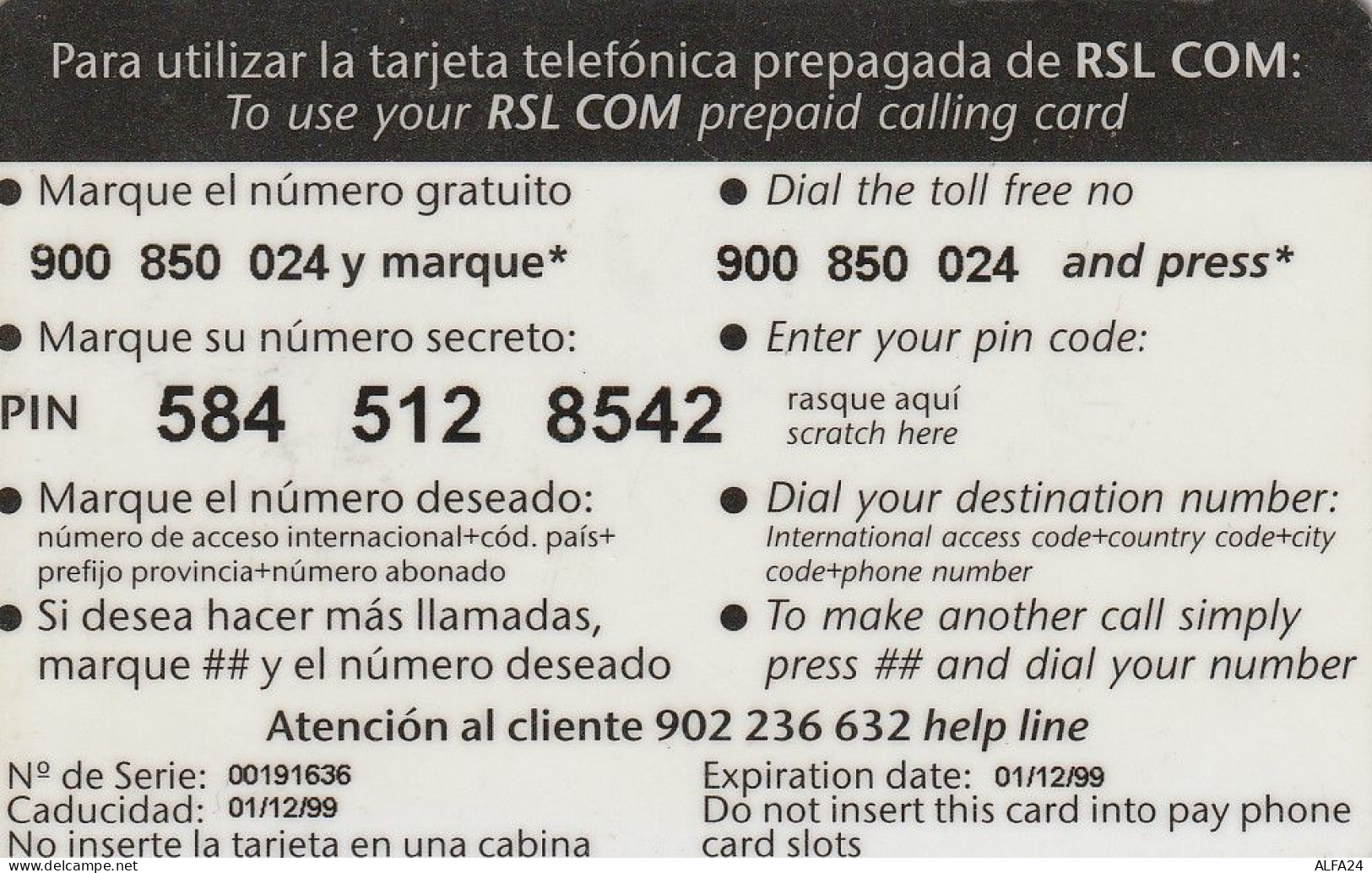 PREPAID PHONE CARD SPAGNA  (CV3587 - Otros & Sin Clasificación