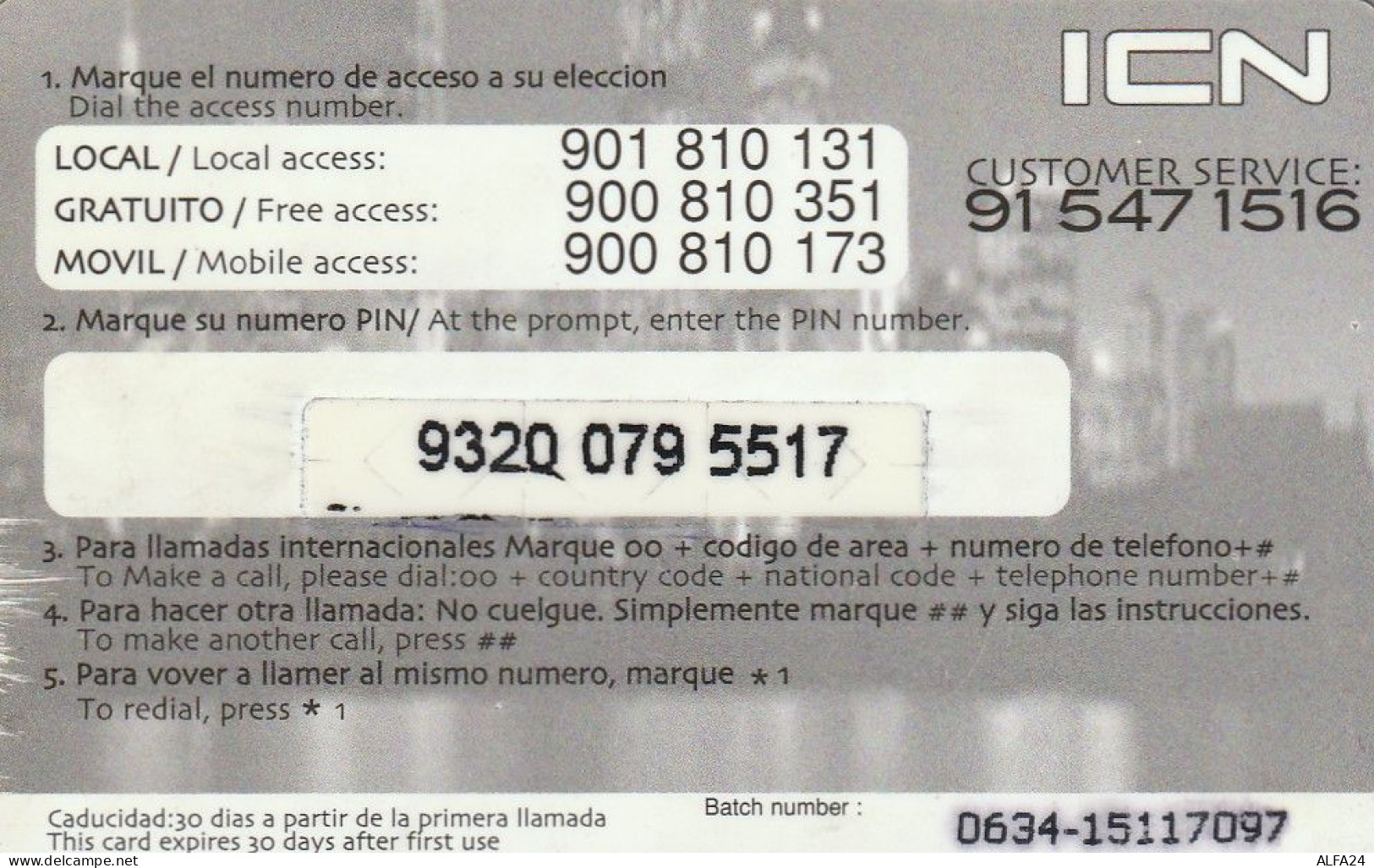 PREPAID PHONE CARD SPAGNA  (CV3581 - Otros & Sin Clasificación