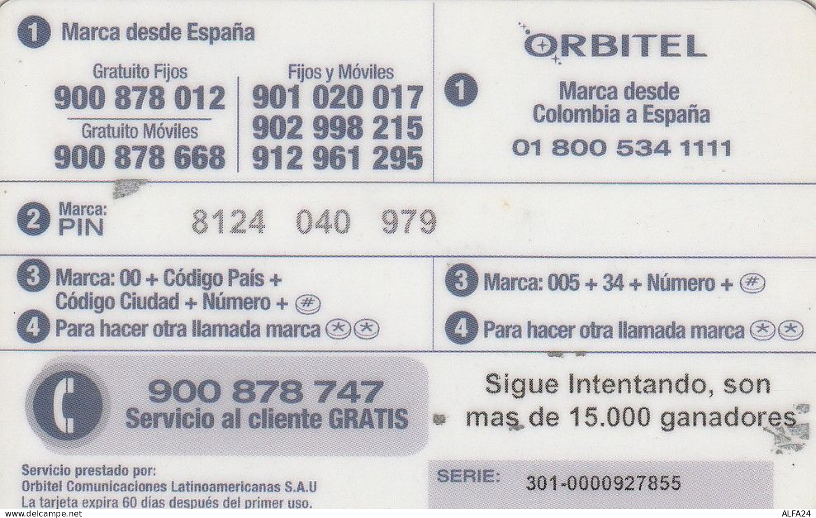 PREPAID PHONE CARD SPAGNA  (CV3571 - Andere & Zonder Classificatie