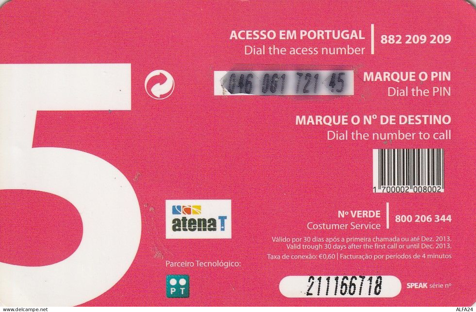 PREPAID PHONE CARD PORTOGALLO  (CV3341 - Portugal