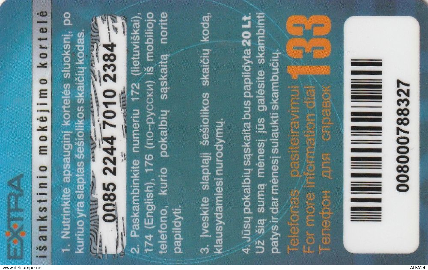 PREPAID PHONE CARD LITUANIA  (CV3310 - Lithuania