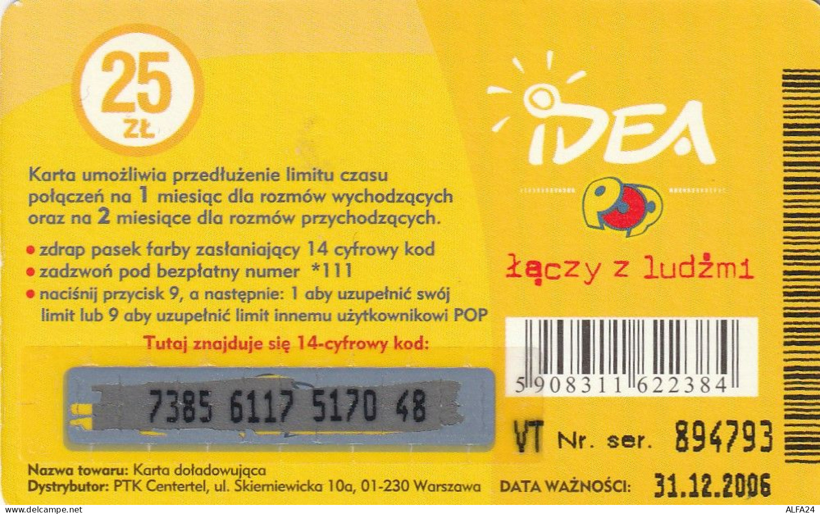 PREPAID PHONE CARD POLONIA  (CV3267 - Polonia
