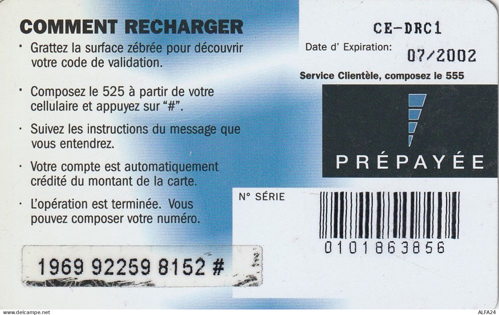 PREPAID PHONE CARD REP DEMOCATRICA CONGO  (CV5293 - Kongo