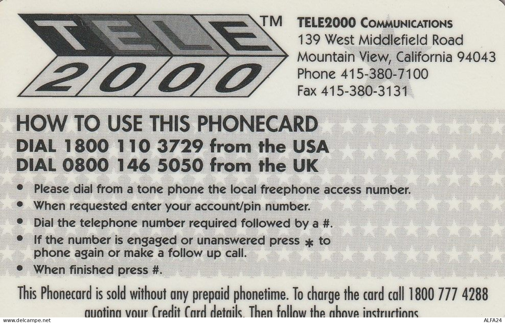 PREPAID PHONE CARD STATI UNITI FERRARI (CV5147 - Automobili