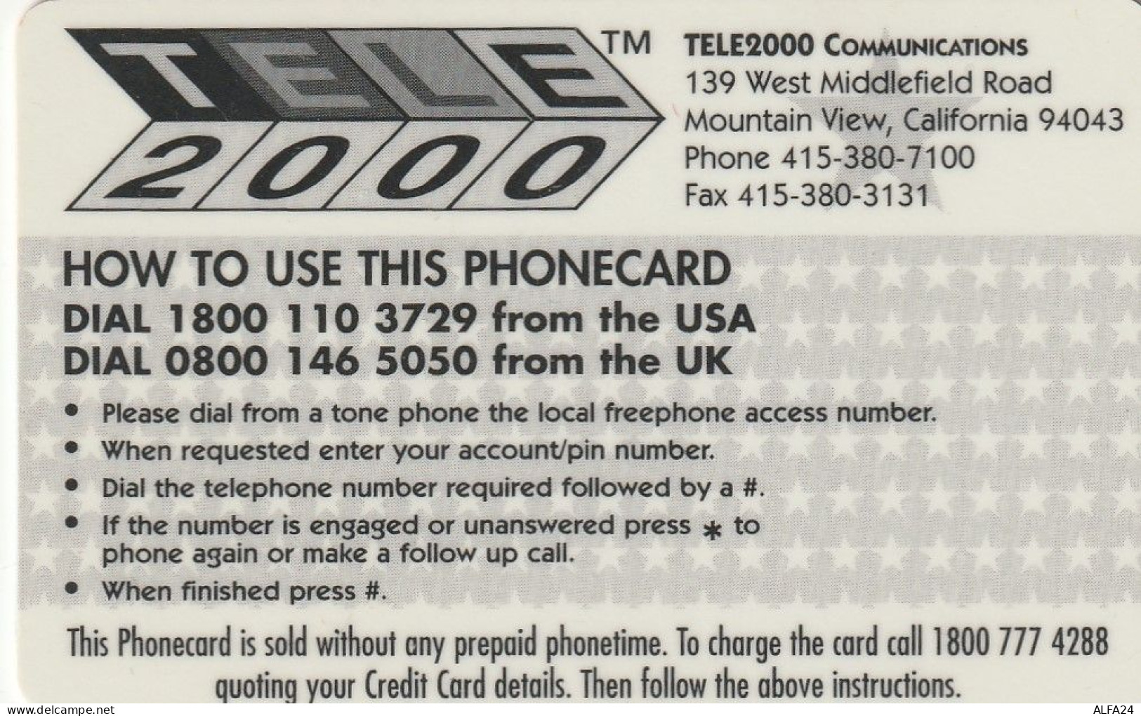 PREPAID PHONE CARD STATI UNITI FERRARI (CV5144 - Voitures