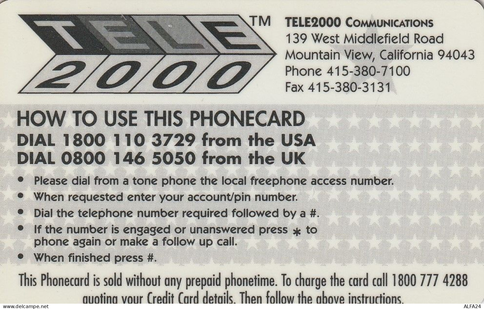 PREPAID PHONE CARD STATI UNITI FERRARI (CV5139 - Autos