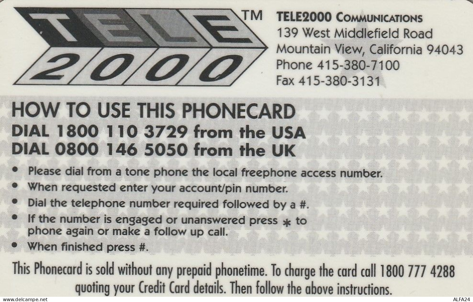 PREPAID PHONE CARD STATI UNITI LADY DIANA (CV5133 - Personnages