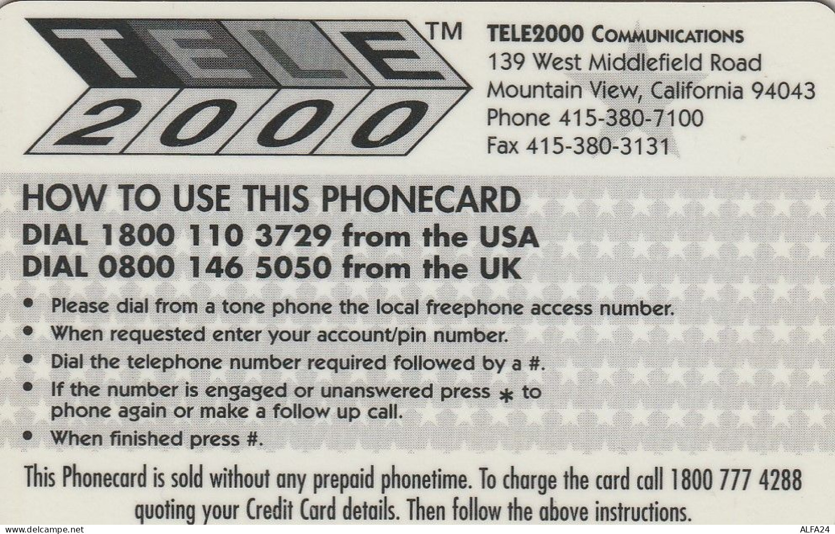 PREPAID PHONE CARD STATI UNITI LADY DIANA (CV5135 - Personnages