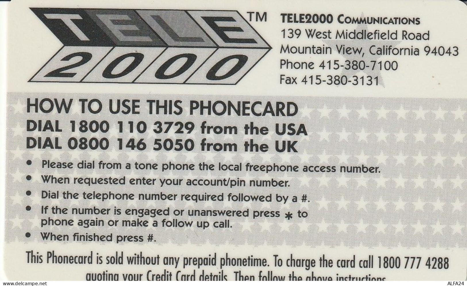 PREPAID PHONE CARD STATI UNITI FERRARI (CV5138 - Autos