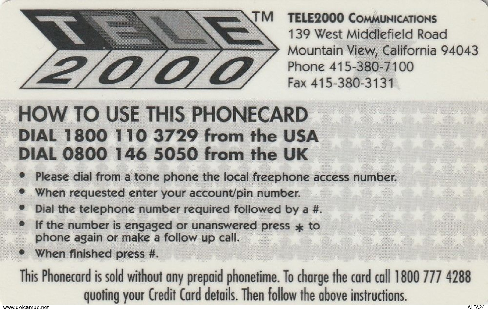 PREPAID PHONE CARD STATI UNITI LADY DIANA (CV5132 - Personnages