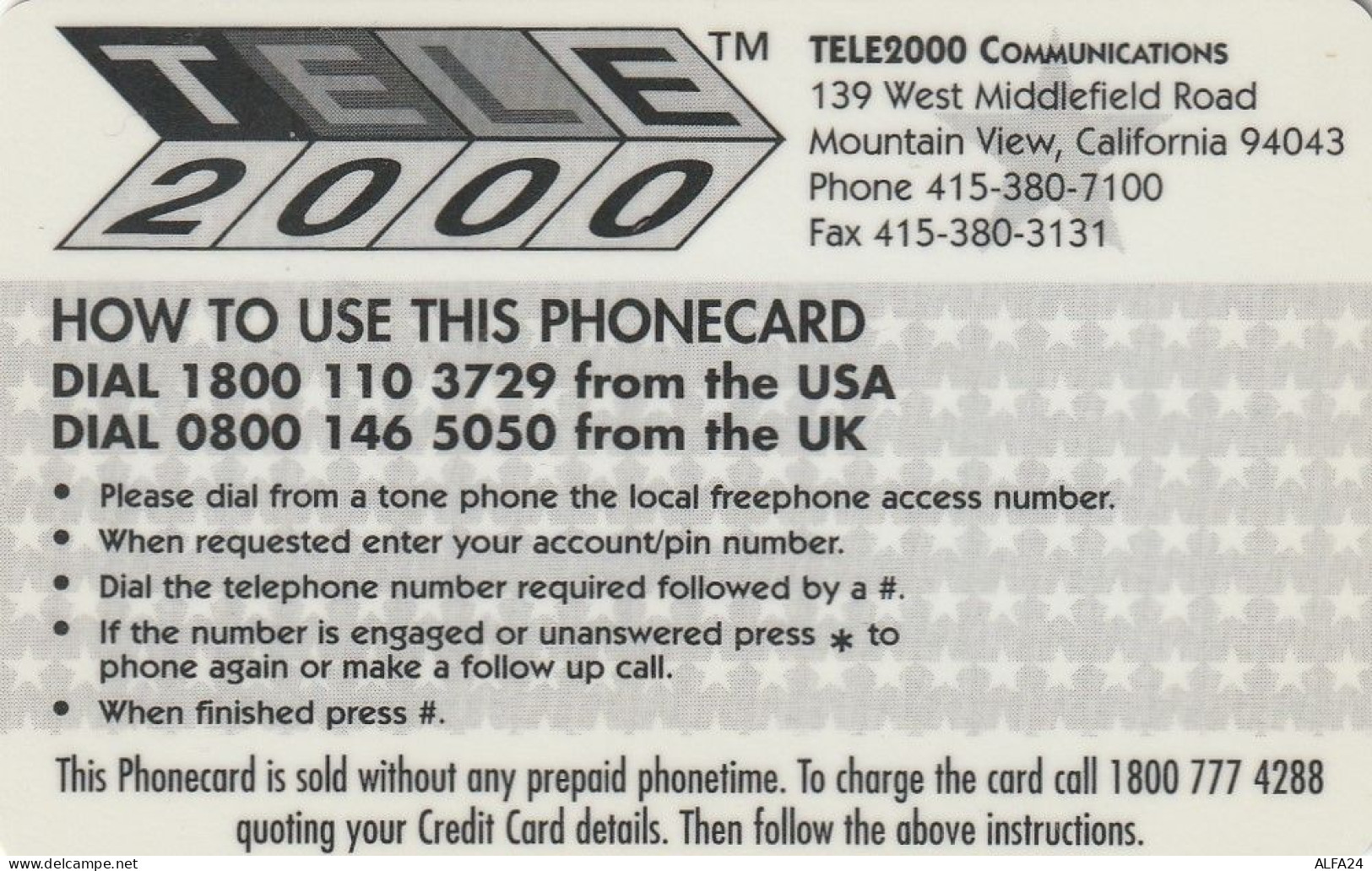 PREPAID PHONE CARD STATI UNITI LADY DIANA (CV5132 - Personaggi