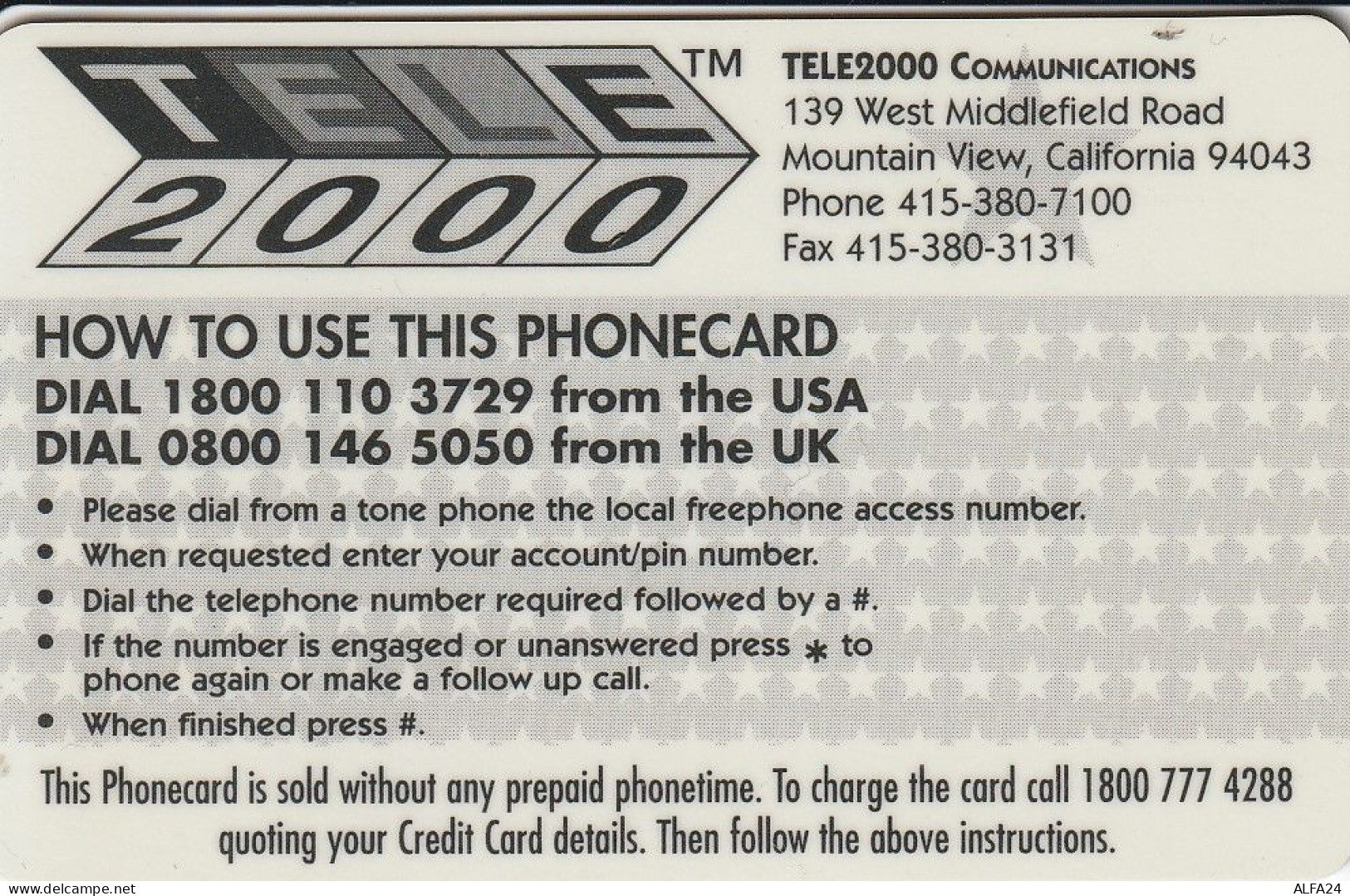 PREPAID PHONE CARD STATI UNITI LADY DIANA (CV5129 - Personaggi