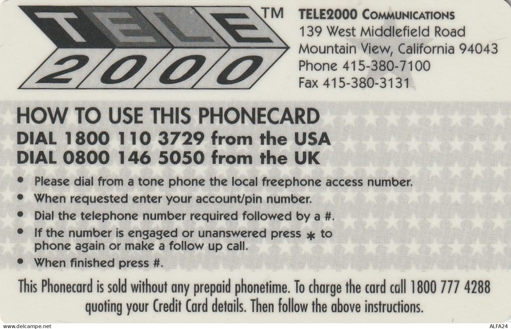 PREPAID PHONE CARD STATI UNITI LADY DIANA (CV5128 - Personnages