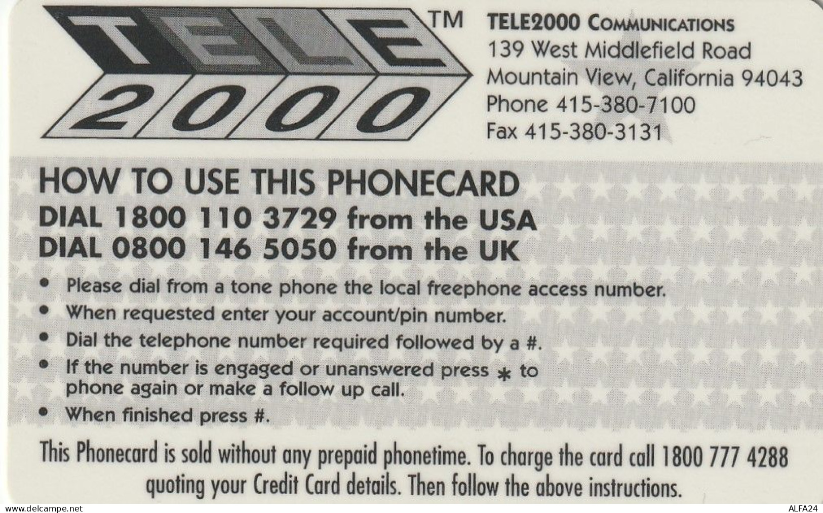 PREPAID PHONE CARD STATI UNITI LADY DIANA (CV5126 - Personnages