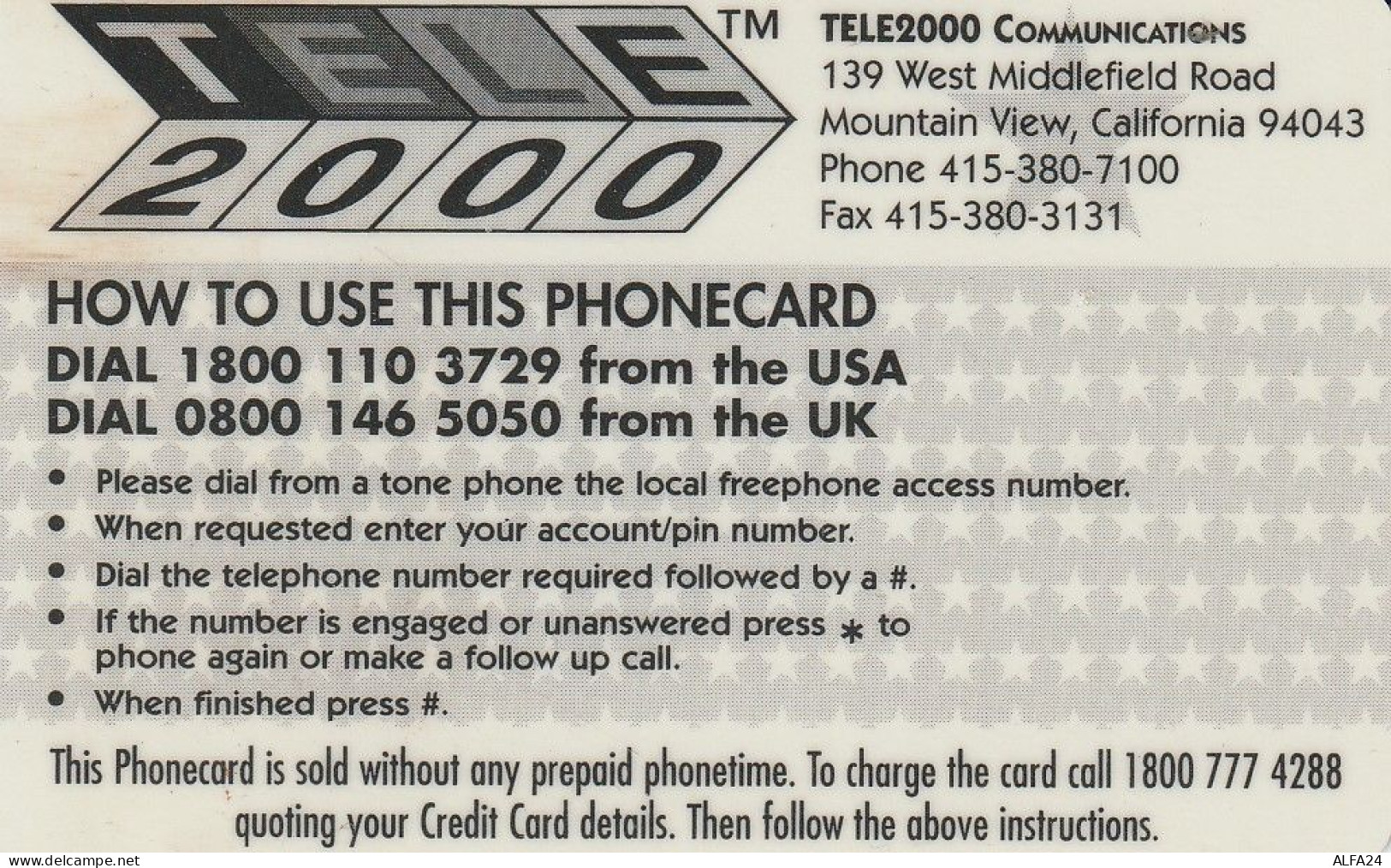 PREPAID PHONE CARD STATI UNITI LADY DIANA (CV5113 - Personen