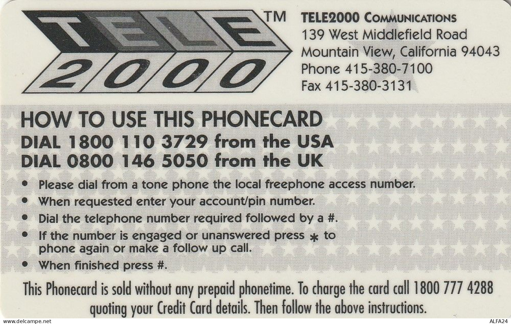 PREPAID PHONE CARD STATI UNITI LADY DIANA (CV5108 - Personnages