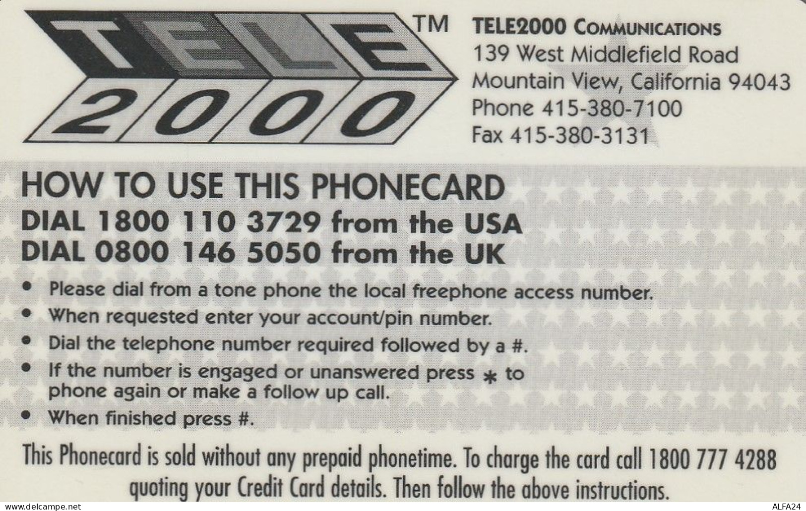 PREPAID PHONE CARD STATI UNITI LADY DIANA (CV5109 - Personnages