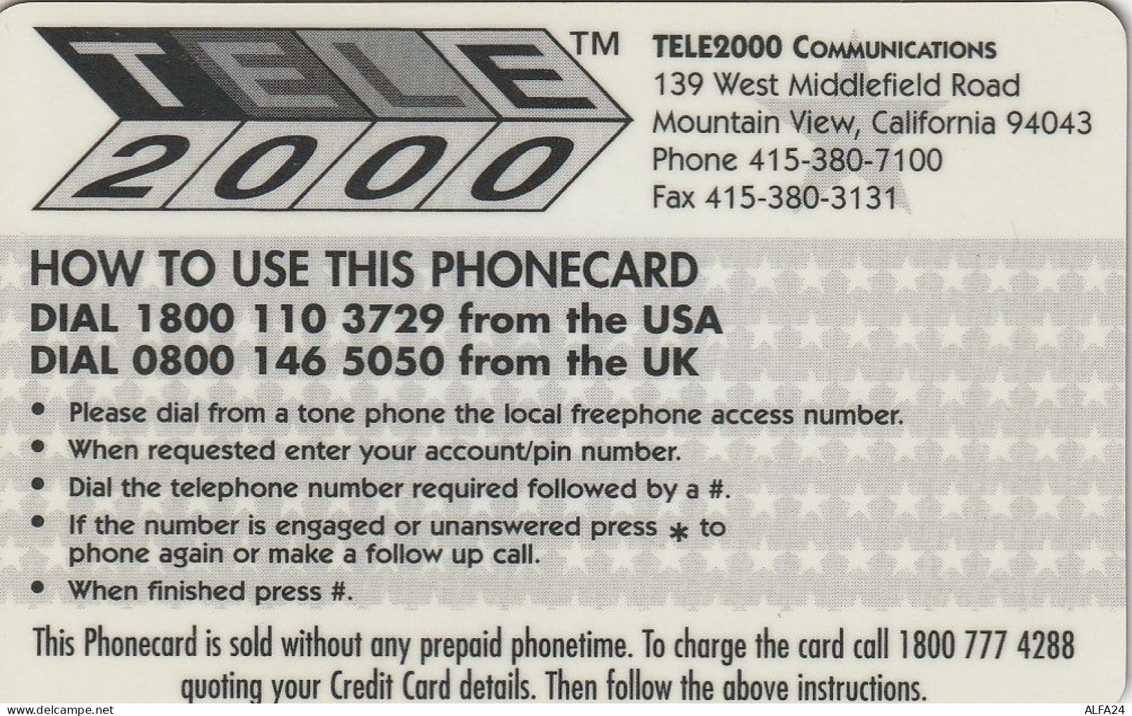 PREPAID PHONE CARD STATI UNITI LADY DIANA (CV5083 - Personen