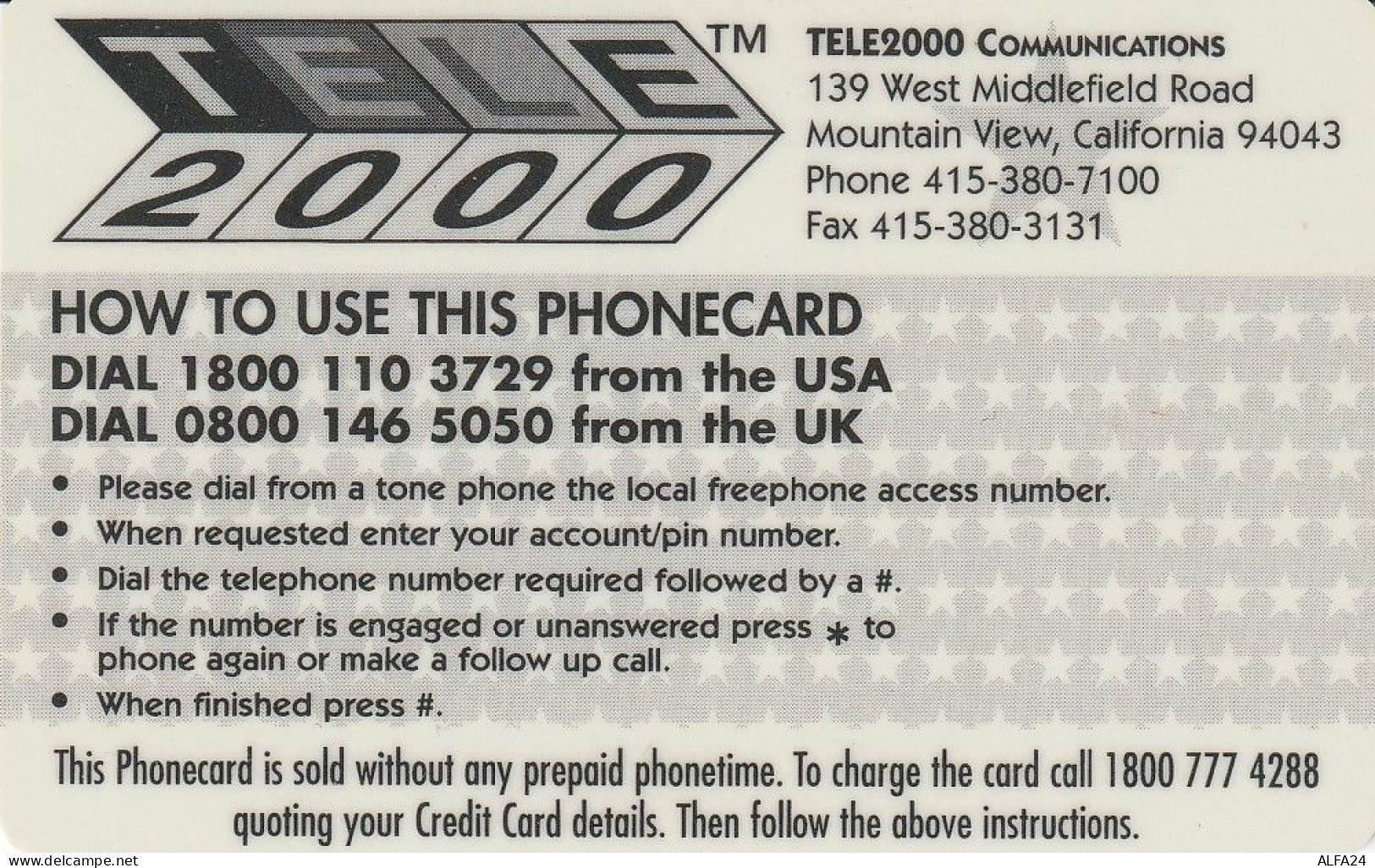 PREPAID PHONE CARD STATI UNITI LADY DIANA (CV5082 - Personnages